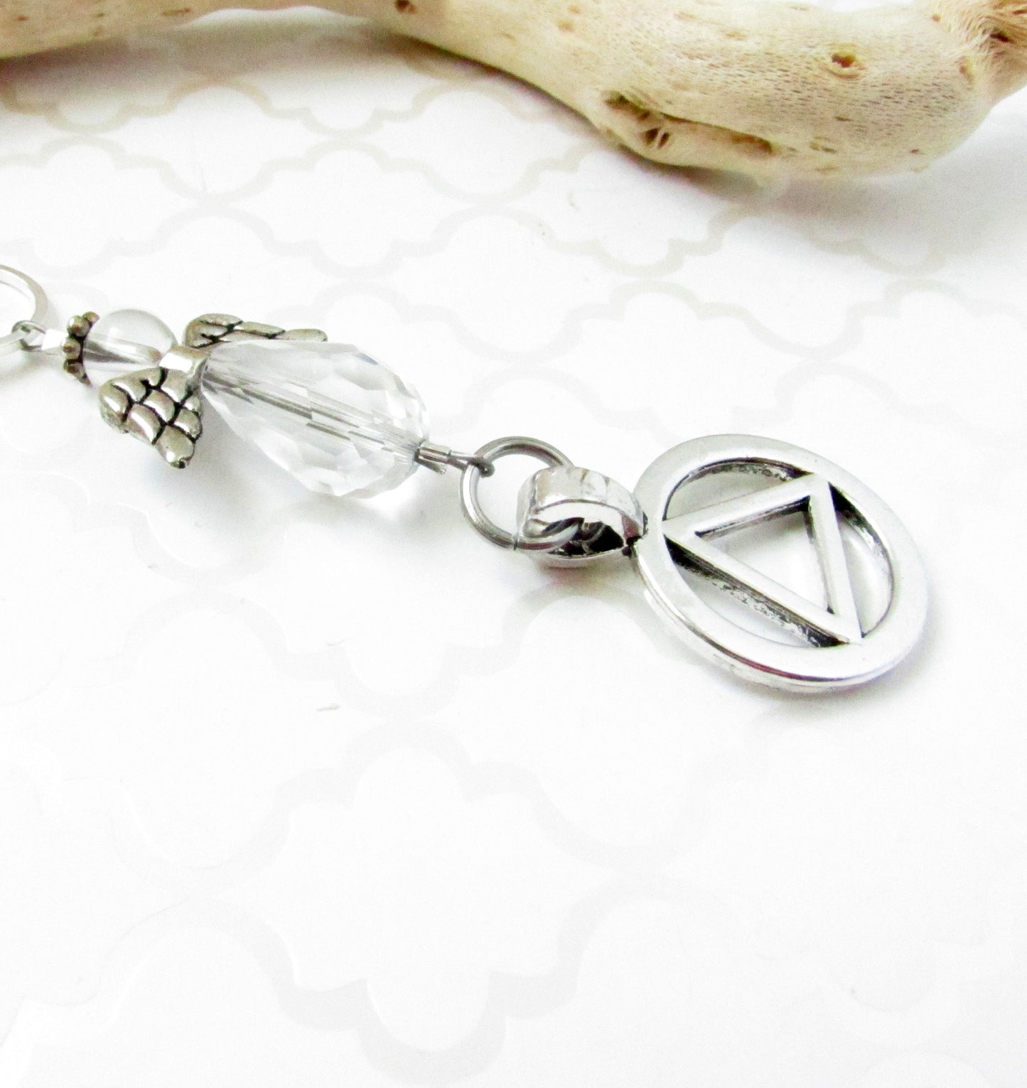 Angel Car Charm – Crystal Sun Catcher Sobriety & Recovery Rear View Mirror Dangle, Gift for Her