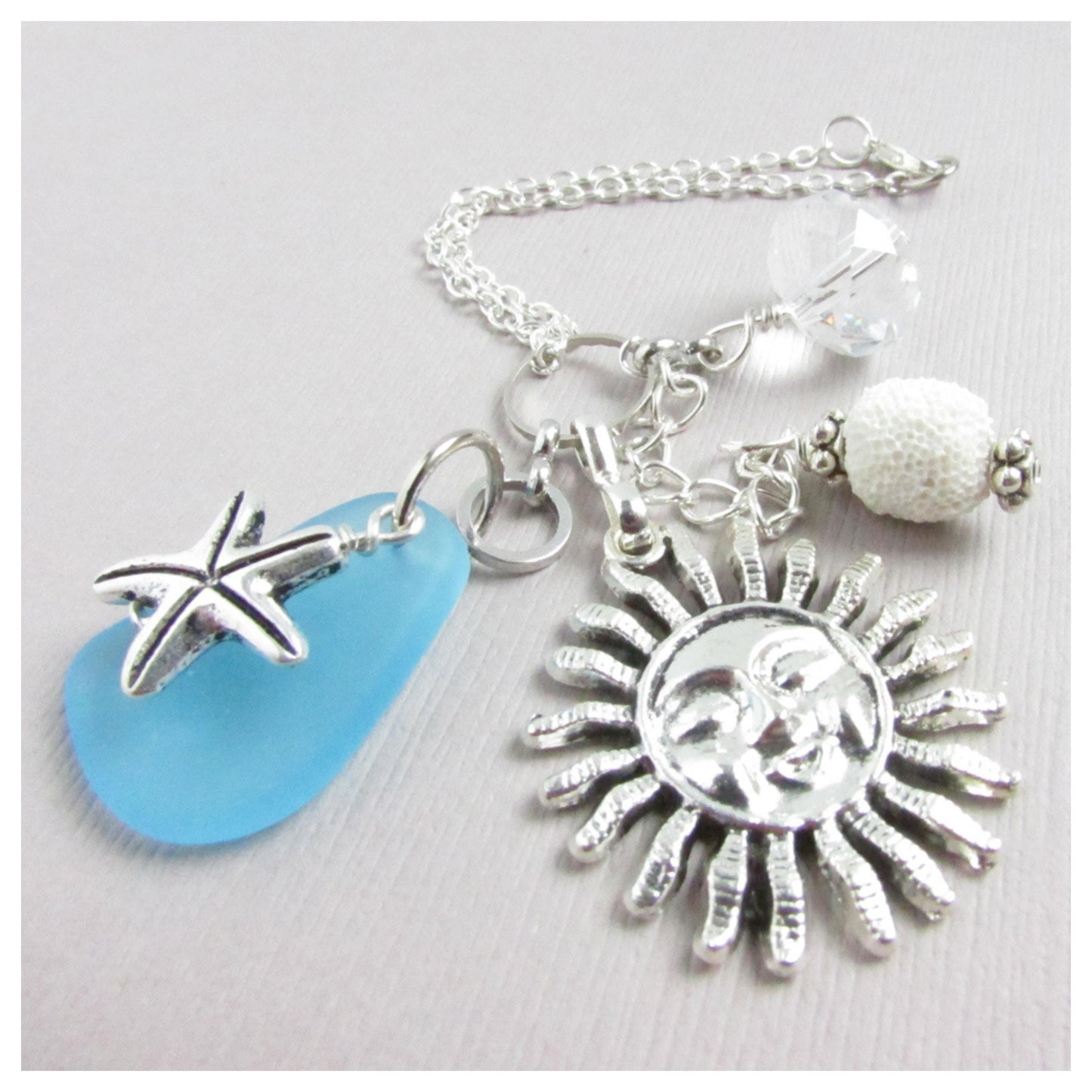 Starfish Car Mirror Charm, Sun Catcher for Car, Beach Decor