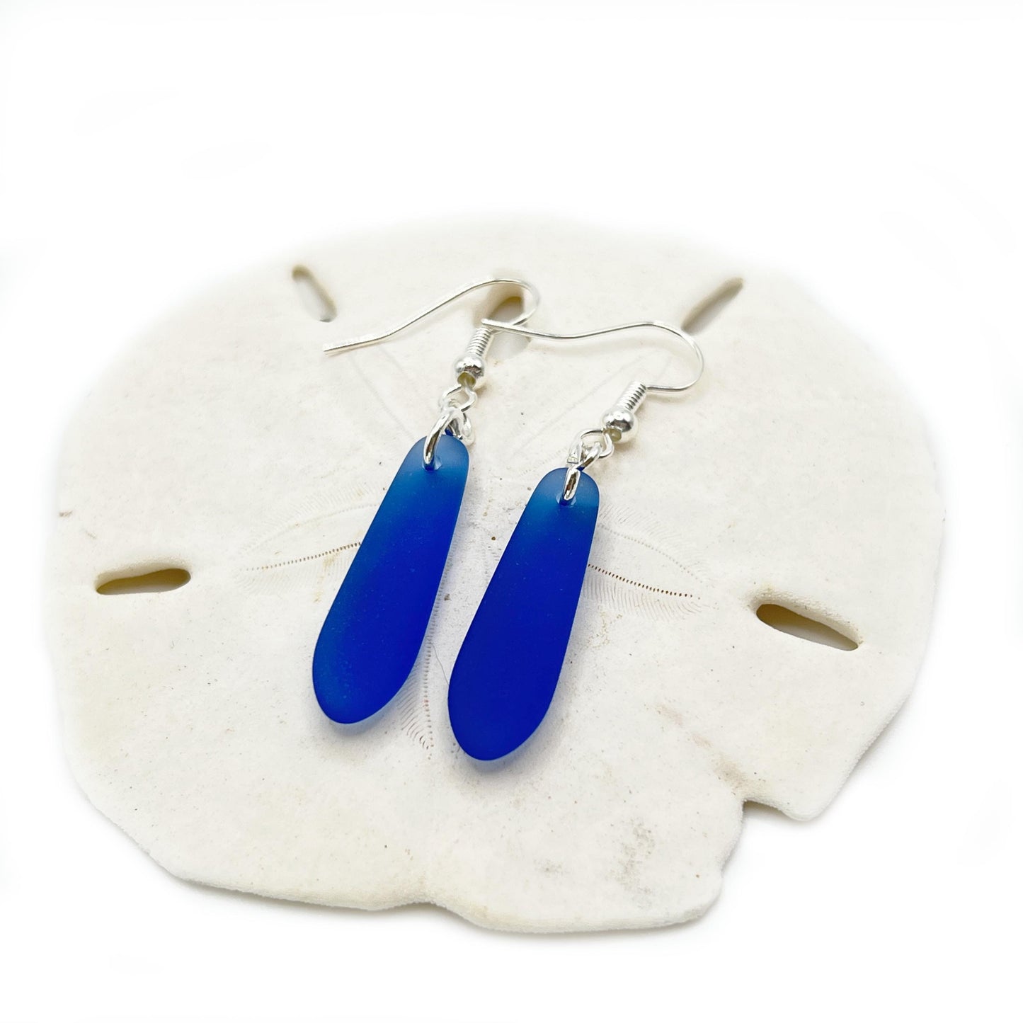 Boho Sea Glass Dangle Earrings – Yellow, Blue, Green or Purple, Handmade Coastal Beach Gift