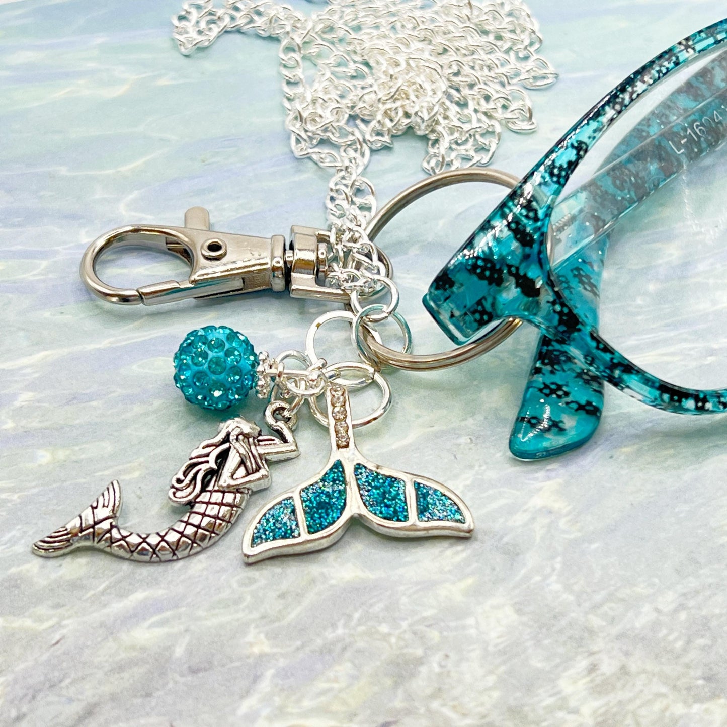 Mermaid Eyeglass Lanyard – Beach Charm Glasses Holder Necklace, Coastal Gift for Her