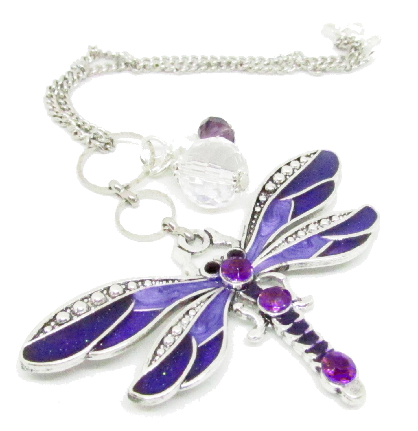 Dragonfly Car Charm – Crystal Sun Catcher Rear View Mirror Charm, Choose Your Color