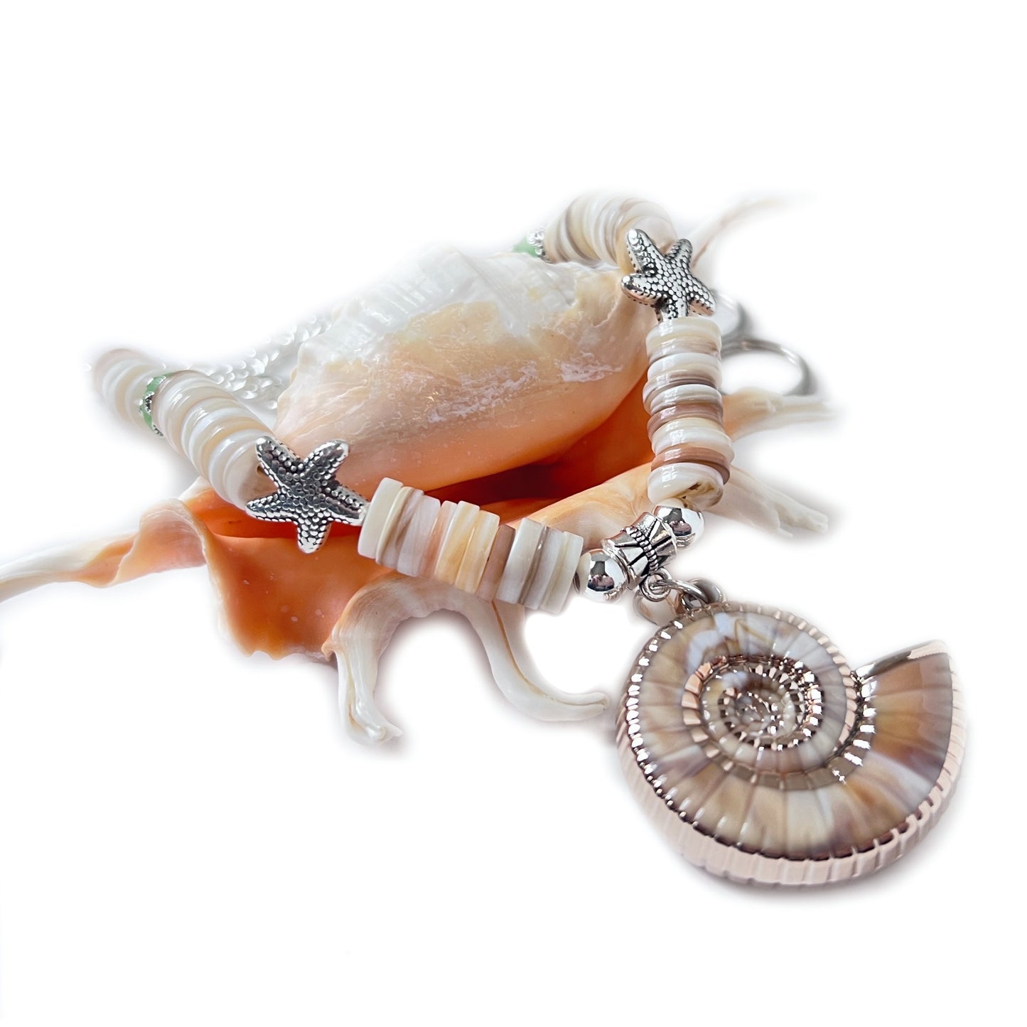 Seashell Curtain Tiebacks – Conch Shell & Coconut Bead Handmade Coastal Decor, Set of 2