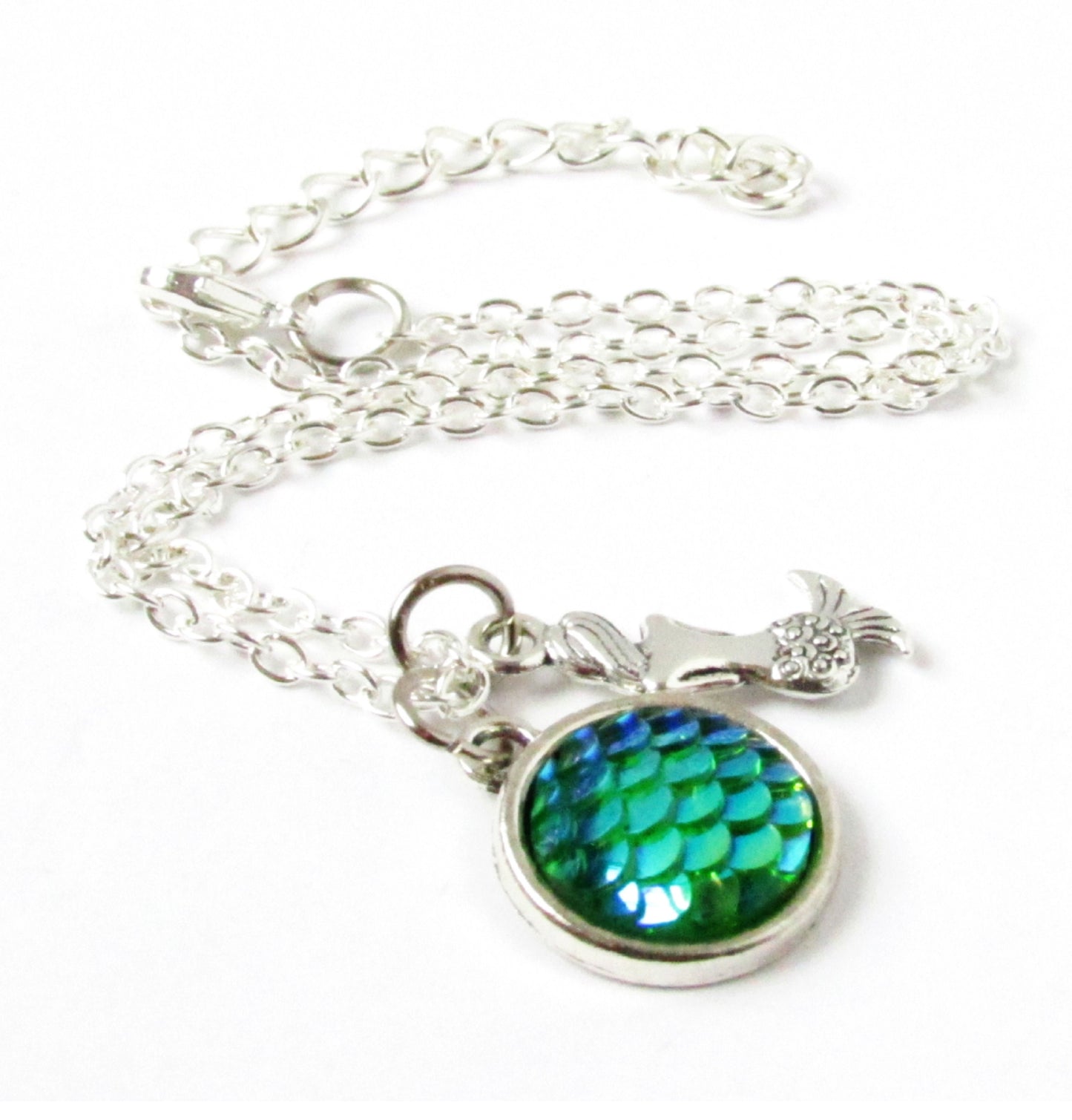 Mermaid Anklet – Silver Tone Chain with Mermaid, Crab or Sea Shell Charm, Coastal Beach Gift