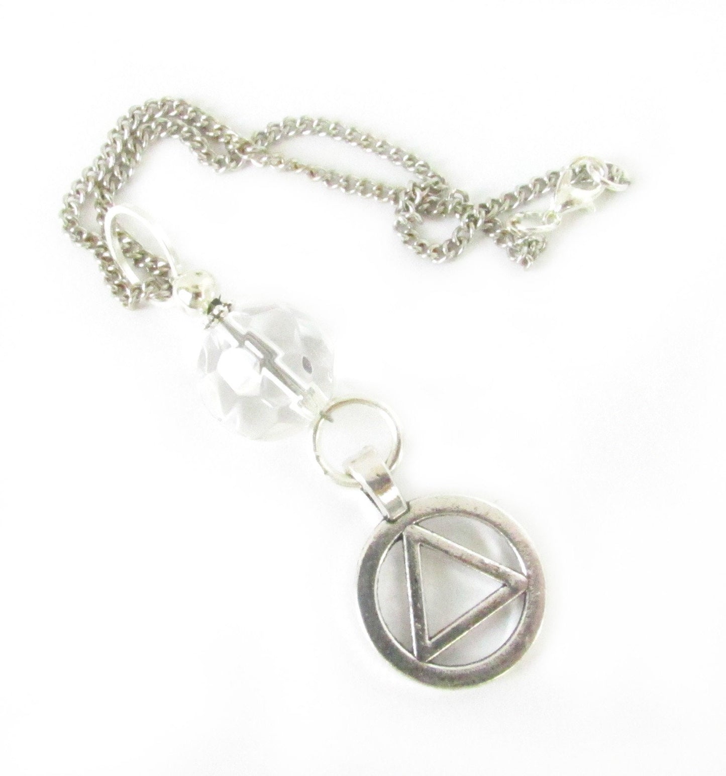 Crystal AA Car Charm – Addiction Recovery Rear View Mirror Gift, Sobriety Car Accessory