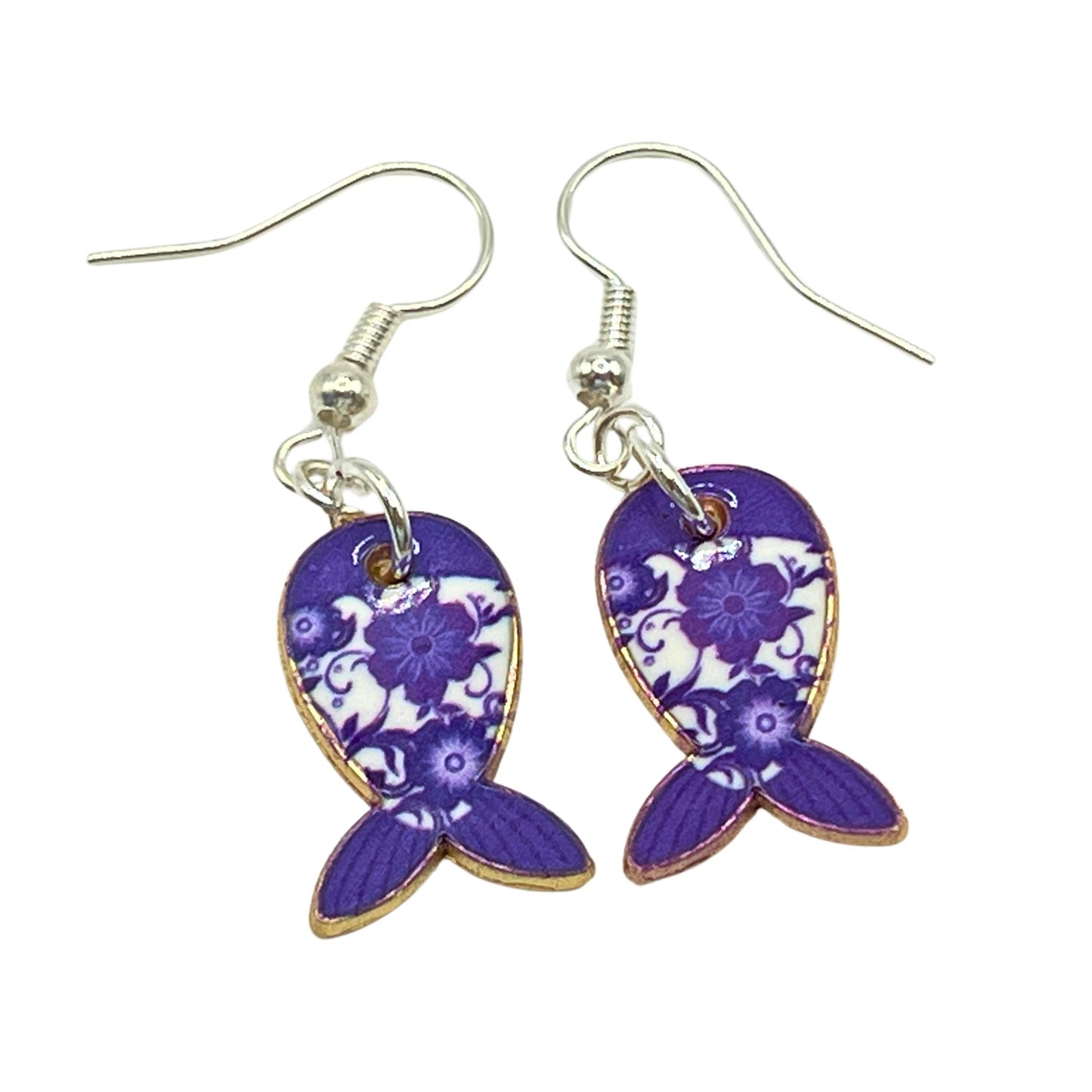 Enamel Fish Dangle Earrings – Colorful Whimsical Beach Jewelry, Handmade Gift for Her