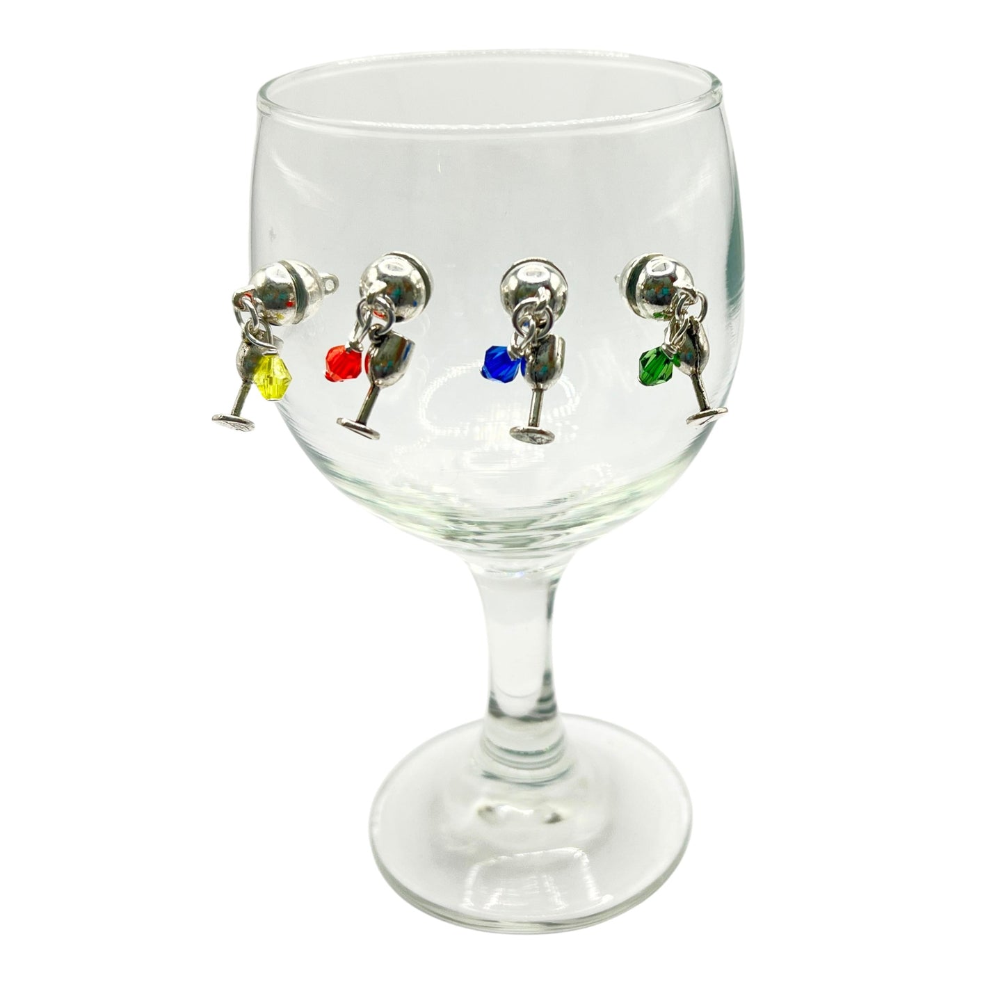 Colorful crystal bead magnetic drink markers in gift box, perfect hostess gift for stemless wine glass parties