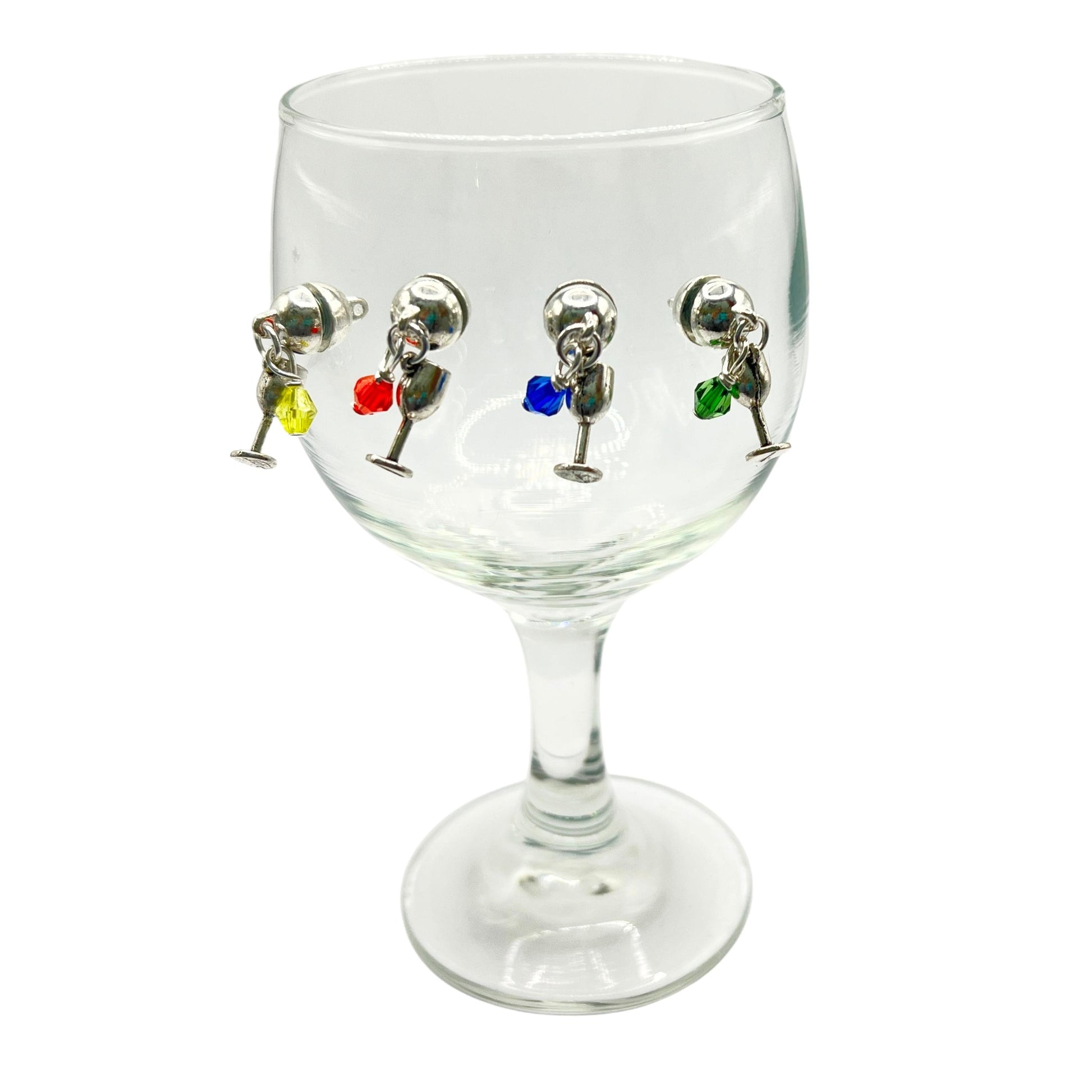 Colorful crystal bead magnetic drink markers in gift box, perfect hostess gift for stemless wine glass parties