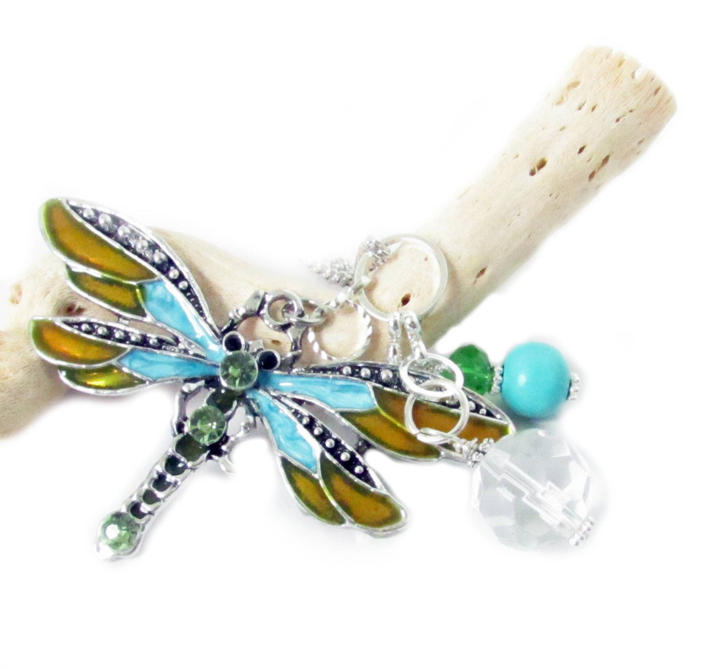 Dragonfly Car Charm – Crystal Sun Catcher Rear View Mirror Charm, Choose Your Color