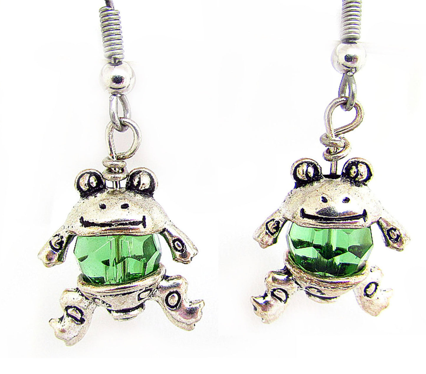 Crystal Frog Dangle Earrings – Fun Animal Jewelry, Choose Your Color, Handmade Gift for Her