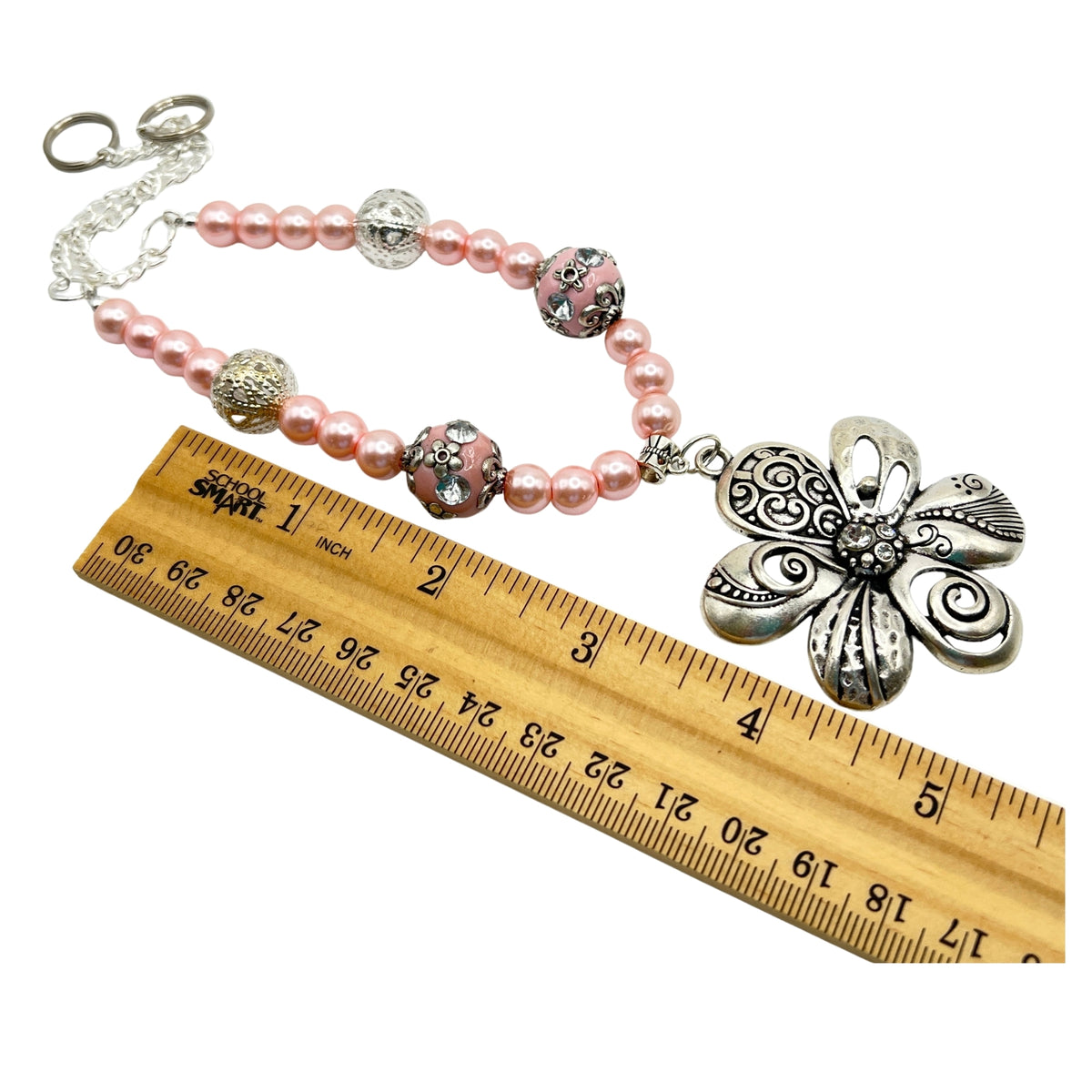 Pink Crystal Flower Curtain Tiebacks - Shabby Chic Drapery
