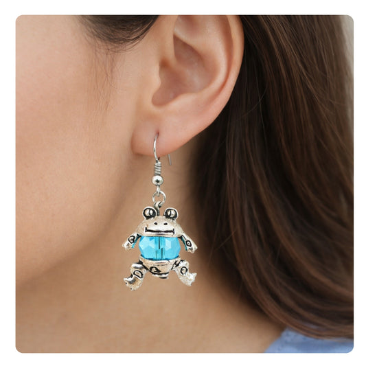 Frog Earrings: Playful Crystal Dangles (Lightweight, Gift Ready)