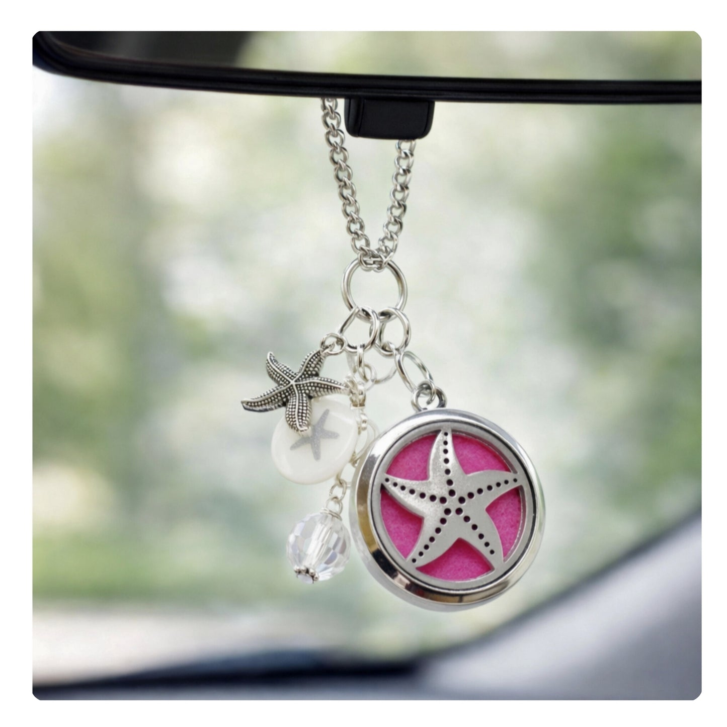 Sea Turtle Car Charm – Felt Diffuser Rear View Mirror Charm, Choose Sea Turtle, Lotus or Starfish