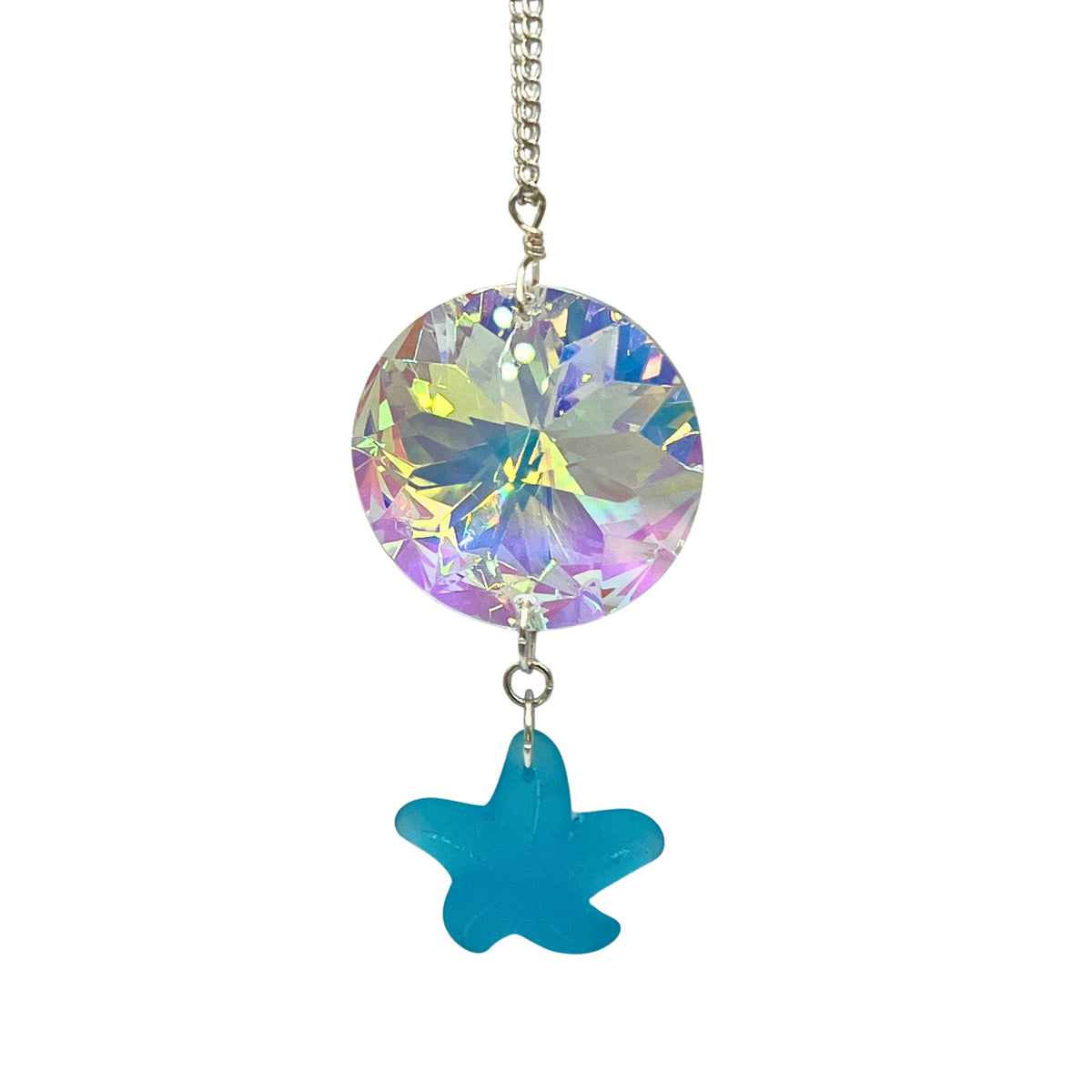 Crystal Prism Sun Catcher Car Charm - Starfish or Heart